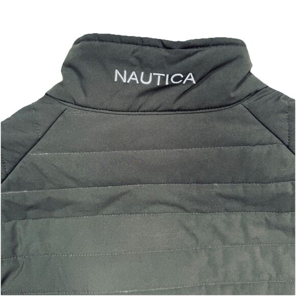 Nautica Mens XL Jacket Gray Yellow Full Zip Inner Pockets Wind Water Resistant - Picture 8 of 10